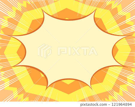 Explosion-like effect of concentrated lines and jagged speech bubble background 121964894