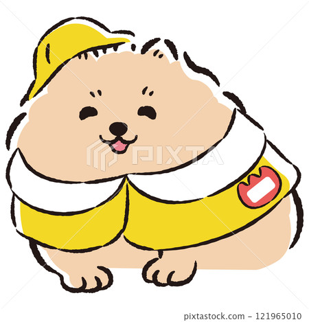 穿著幼兒園制服的狗插畫 穿著幼兒園制服的狗插畫 121965010