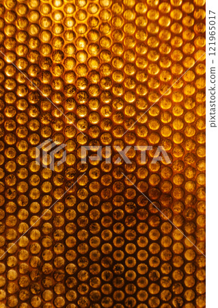 corrugated metal texture. golden texture of iron with holes 121965017