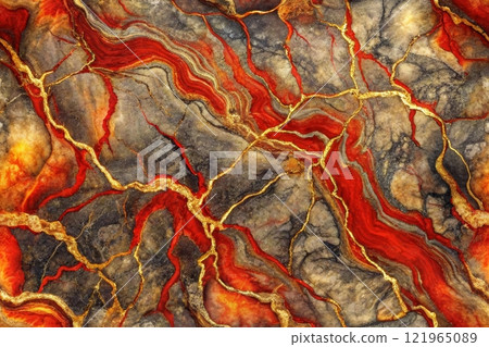 Colorful abstract fluid art painting. Abstract background with colored spots and stains on the liquid. Trendy wallpaper for web banner 121965089