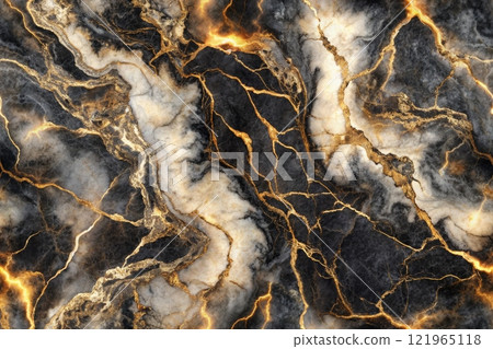 Colorful ink water. Marble texture. fluid mix with rusty streak vein effect. Abstract stained surface. Mineral stone pattern art background. 121965118