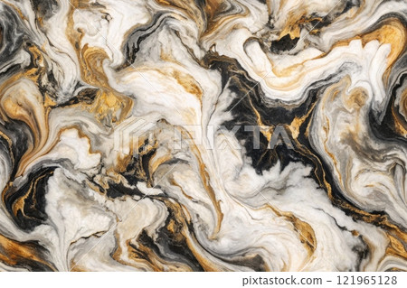 Colorful ink water. Marble texture. fluid mix with rusty streak vein effect. Abstract stained surface. Mineral stone pattern art background. 121965128