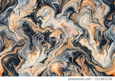 Alcohol Ink Marble. Floor Marble Watercolor. Modern Abstract Repeat marble ink. Light Elegant Texture. Gold Art Floor. 121965286