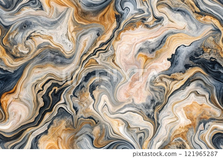 Alcohol Ink Marble. Floor Marble Watercolor. Modern Abstract Repeat marble ink. Light Elegant Texture. Gold Art Floor. 121965287