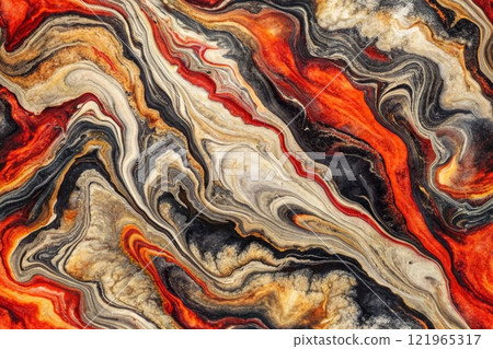 Colorful abstract fluid art painting. Abstract background with colored spots and stains on the liquid. Trendy wallpaper for web banner 121965317