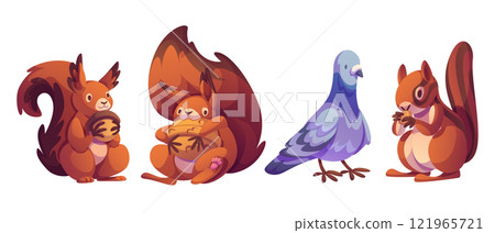 Cute cartoon characters set 121965721