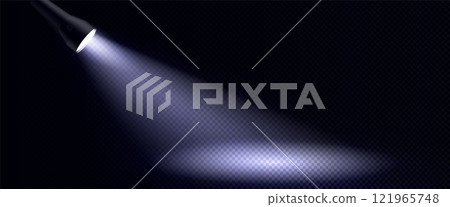 Flashlight beam effect with bright white ray Flashlight beam effect with bright white ray 121965748