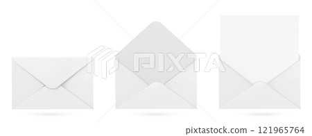 3D envelope mockups set isolated on white 3D envelope mockups set isolated on white 121965764