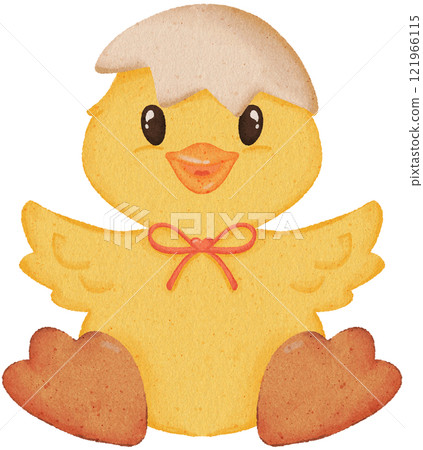 duckling hatching coloring illustration 121966115