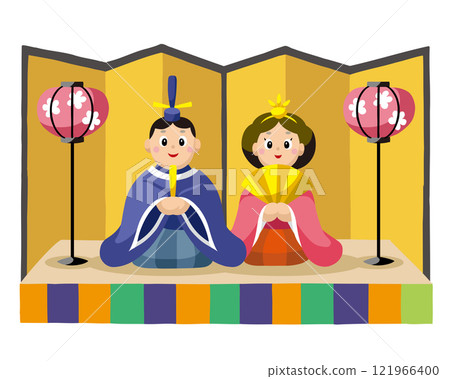 Hinamatsuri Hina doll A (hand-drawn illustration) 121966400