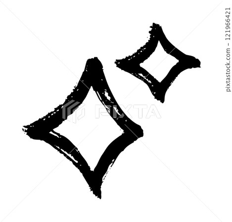 用畫筆描邊手繪閃光插圖 121966421