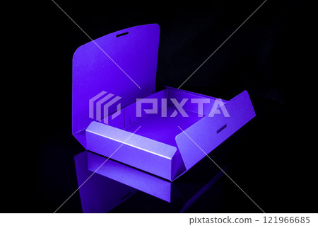 Best gift for men. Man gift concept. Blue open gift box on black background. Copy space for your text. Valentine's day, wedding, birthday and special occasion gift concept. Copy space for text. Best gift for men. Man gift concept. Blue open gift box on black background. Copy space for your text. Valentine's day, wedding, birthday and special occasion gift concept. Copy space for text. 121966685