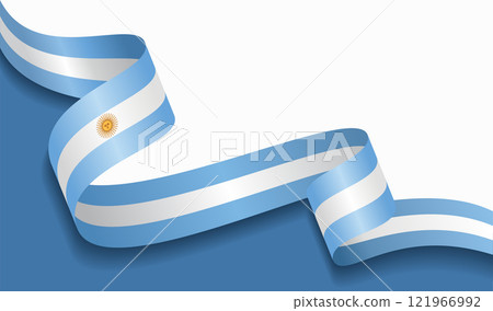 Argentinian flag wavy abstract background. Vector illustration. Argentinian flag wavy abstract background. Vector illustration. 121966992
