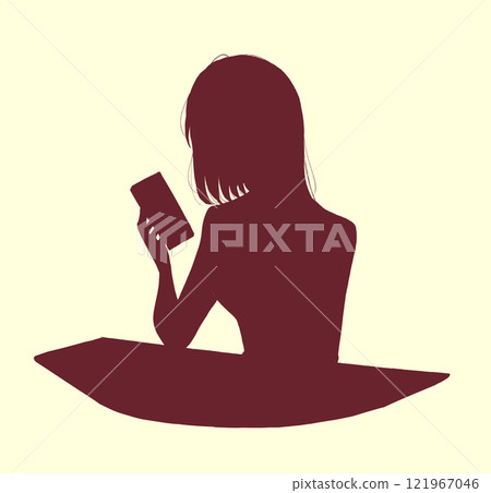 Woman looking at smartphone - Shadow art Woman looking at smartphone - Shadow art 121967046
