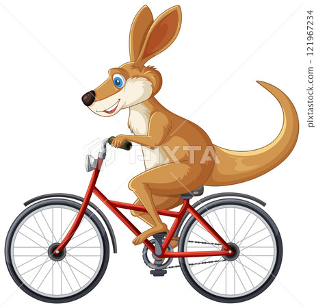 Kangaroo Riding a Bicycle Adventure Kangaroo Riding a Bicycle Adventure 121967234