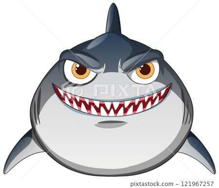 Smiling Cartoon Shark Illustration Smiling Cartoon Shark Illustration 121967257