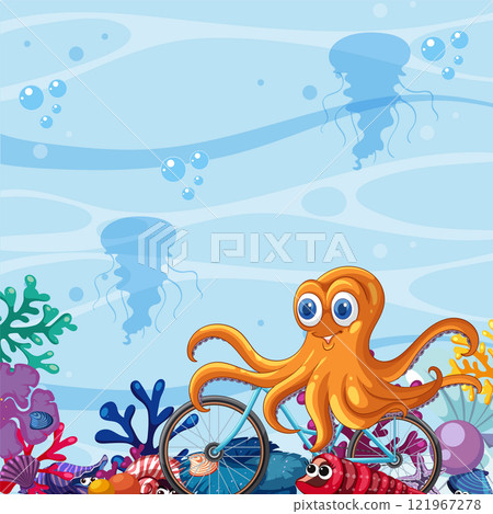 Underwater Adventure with Octopus and Friends 121967278