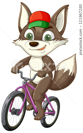 Fox Riding a Bicycle Adventure 121967280