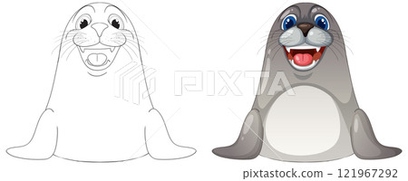 Playful Seal Vector Illustration 121967292