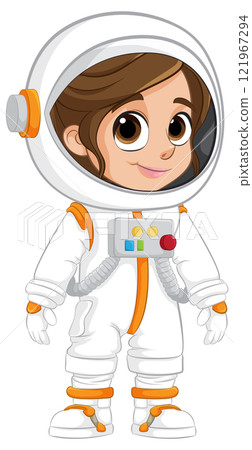 Cute Astronaut in Space Suit Cute Astronaut in Space Suit 121967294