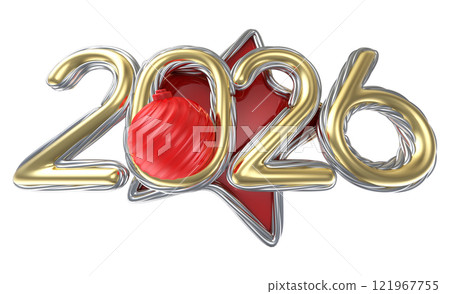 Happy New Year 2026 3D Render 121967755