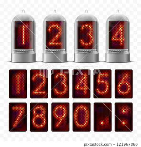 Vintage nixie clock tube. 121967860