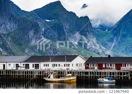 Fjord landscape. Lofoten islands Norway Fjord landscape. Lofoten islands Norway 121967940