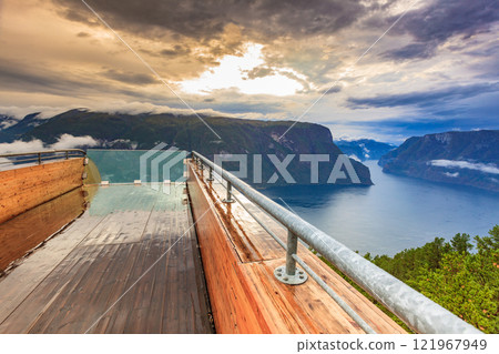 Fjord landscape at Stegastein viewpoint Norway 121967949