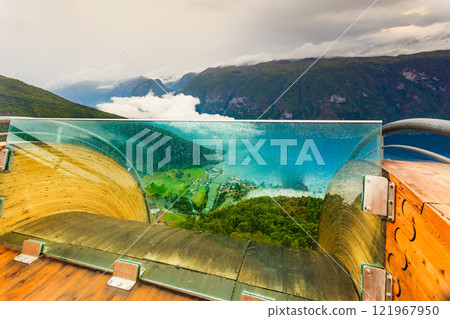 Fjord landscape at Stegastein viewpoint Norway 121967950