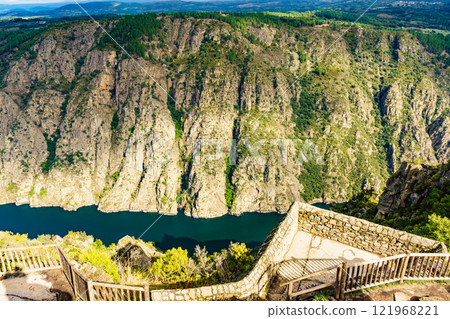 River Sil Canyon, Spain. Mountain view from lookout 121968221