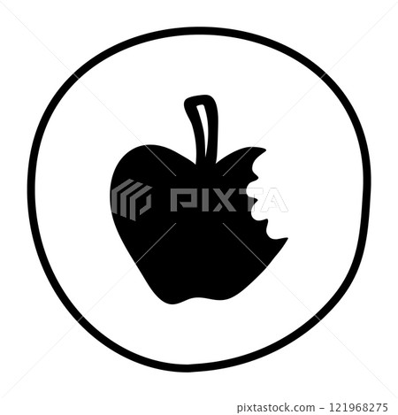 Apple doodle icon hand drawn with black line in freehand style 121968275