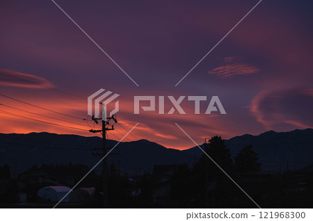 Winter sunset sky Winter sunset sky 121968300