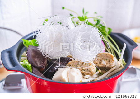 Chicken and soy milk hotpot Chicken and soy milk hotpot 121968328