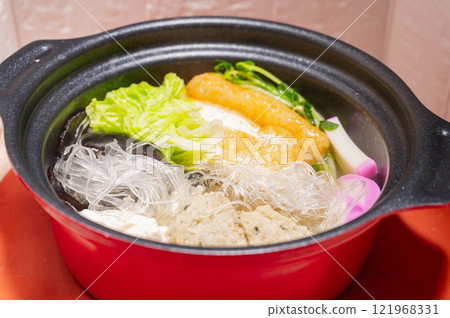 Healthy chicken and soy milk hotpot 121968331
