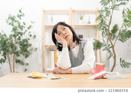 頭痛、憂慮、生活困難 121968358