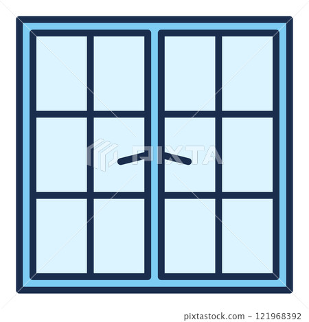Closed Window vector blue icon or symbol Closed Window vector blue icon or symbol 121968392