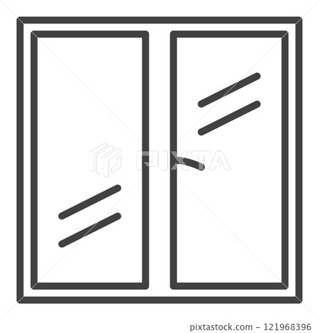 Home Closed Window vector thin line icon or symbol 121968396