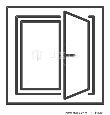 Minimalist Opened Window vector thin line icon or symbol 121968398