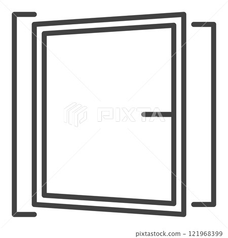 Opened Big Portal vector Window linear icon or symbol 121968399