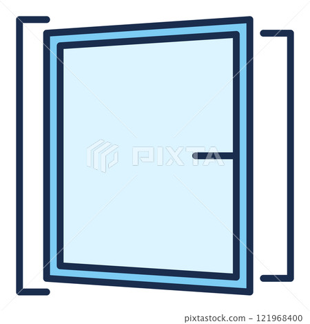 Opened Big Portal vector Window blue icon or logo element Opened Big Portal vector Window blue icon or logo element 121968400
