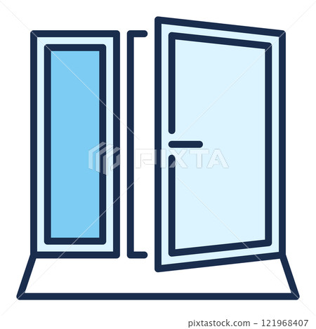 Opened Portal vector Freedom blue icon or logo element 121968407