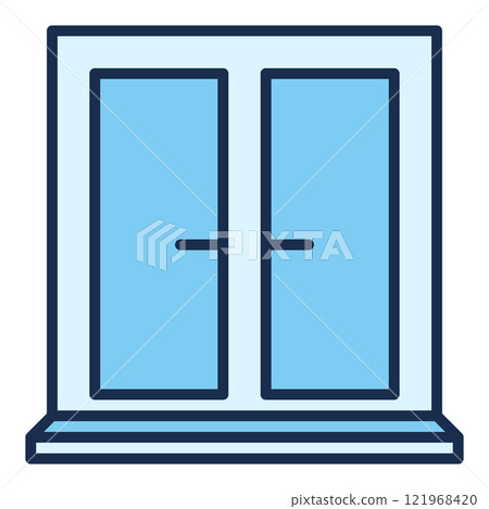 Vector Closed Window minimal blue icon or logo element Vector Closed Window minimal blue icon or logo element 121968420