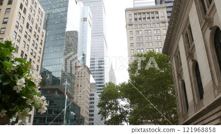 New York City Manhattan Midtown urban architecture. Chrysler building, 42 street skyscraper, USA. New York City Manhattan Midtown urban architecture. Chrysler building, 42 street skyscraper, USA. 121968858