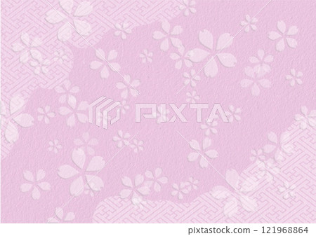 Cherry blossom pattern and washi paper background 121968864