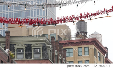 New York City Little Italy. Manhattan street building architecture. Italian American immigration. 121968905