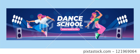Hand drawn dance school?twitch banner template Hand drawn dance school?twitch banner template 121969064