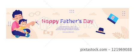 Flat design father's day celebration twitch banner 121969088