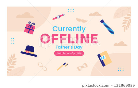 Flat design father's day celebration twitch background Flat design father's day celebration twitch background 121969089