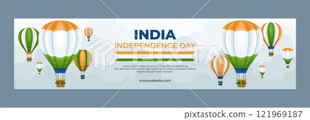 Flat india independence day twitch banner 121969187