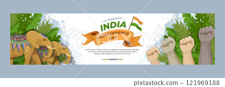 Flat india independence day twitch banner 121969188